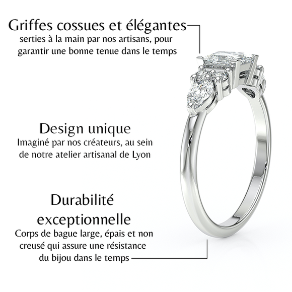 Solitaire accompagné diamant Divine Idylle - 26