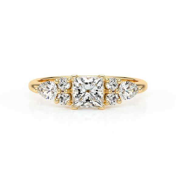 Solitaire accompagné diamant Divine Idylle - 26