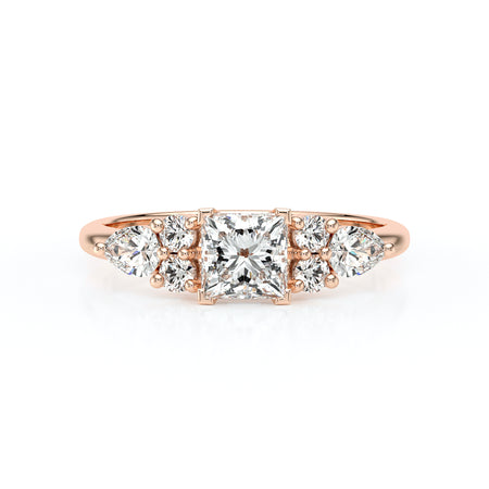 Solitaire accompagné diamant Divine Idylle - 26