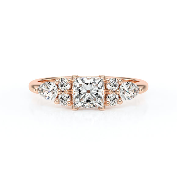 Solitaire accompagné diamant Divine Idylle - 26