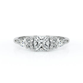 Solitaire accompagné diamant Divine Idylle - 26