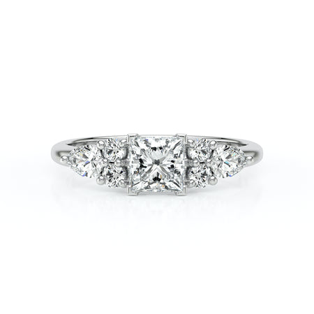 Solitaire accompagné diamant Divine Idylle - 26