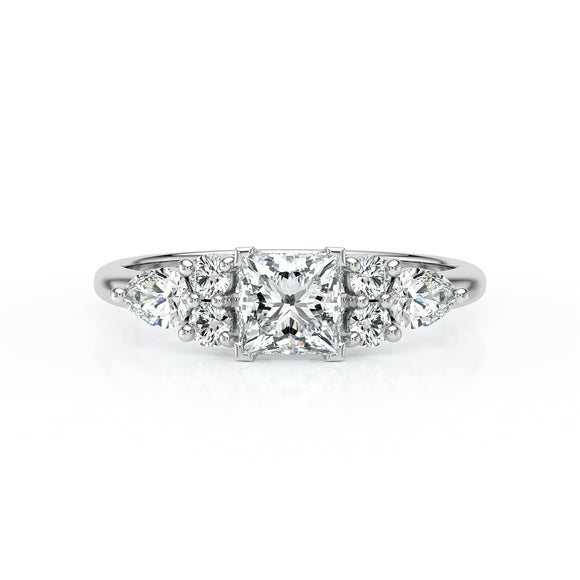 Solitaire accompagné diamant Divine Idylle - 26