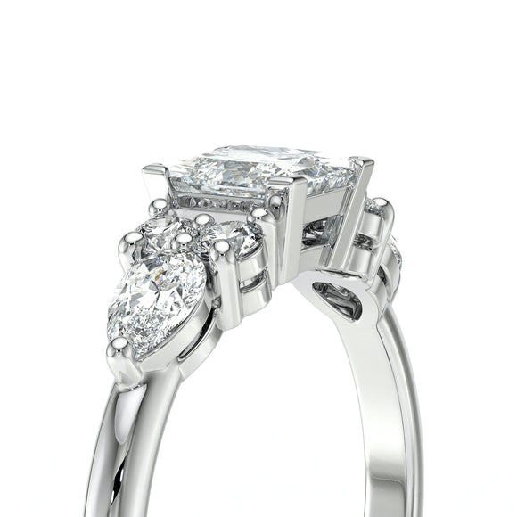 Solitaire accompagné diamant Divine Idylle - 26