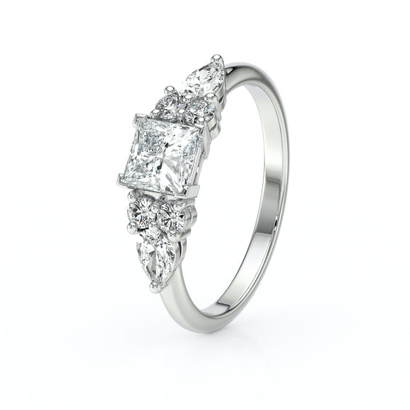 Solitaire accompagné diamant Divine Idylle - 26