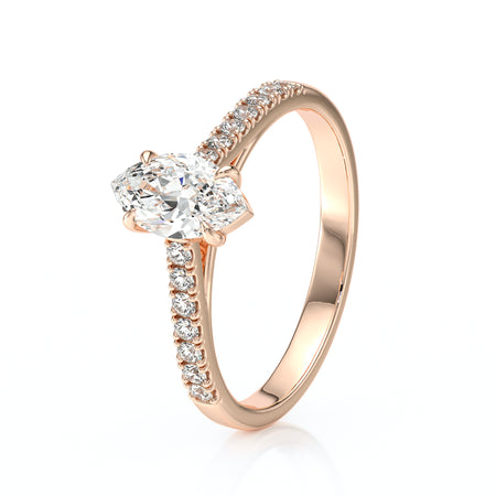 Solitaire accompagné diamant Divine Idylle - 6