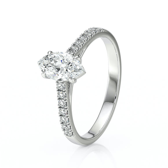 Solitaire accompagné diamant Divine Idylle - 6
