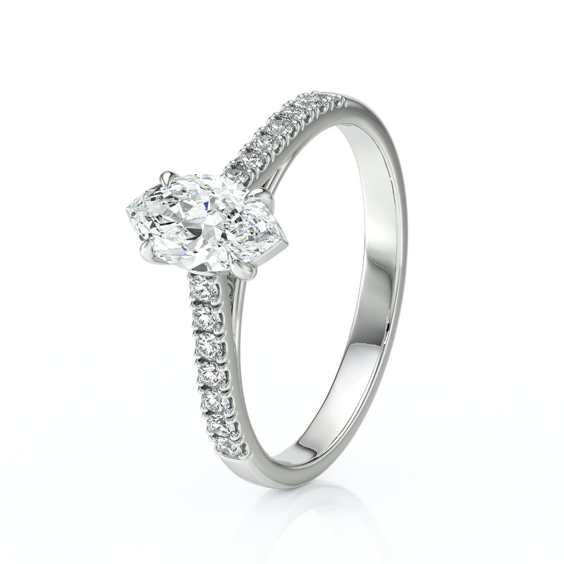 Solitaire accompagné diamant Divine Idylle - 6
