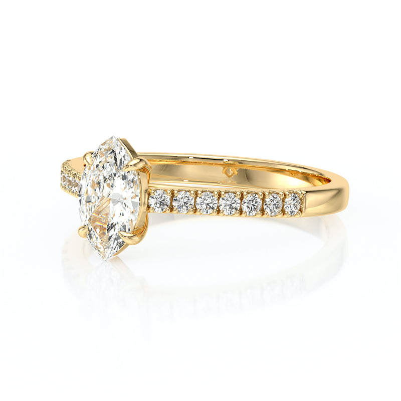 Solitaire accompagné diamant Divine Idylle - 6