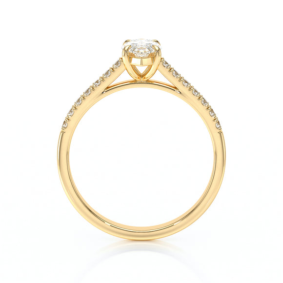 Solitaire accompagné émeraude et diamant Divine Idylle - 6