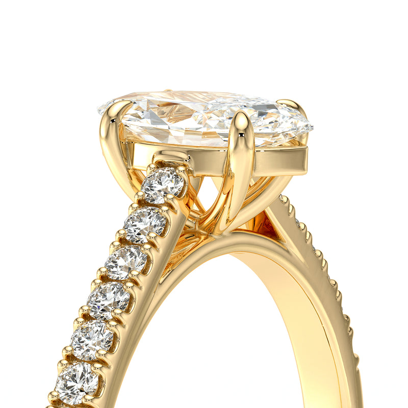 Solitaire accompagné diamant Divine Idylle - 6