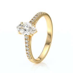 Solitaire accompagné diamant Divine Idylle - 6