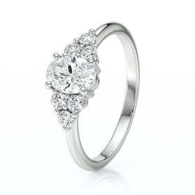 Solitaire accompagné diamant Divine Idylle - 7
