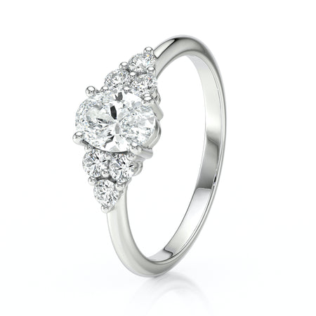 Solitaire accompagné diamant Divine Idylle - 7