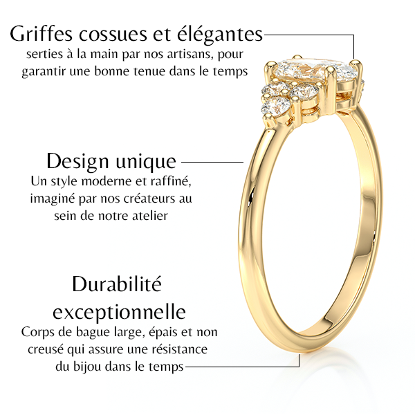 Solitaire accompagné rubis et diamant Divine Idylle - 7