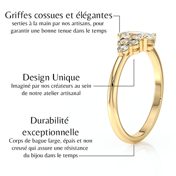 Solitaire accompagné diamant Divine Idylle - 11