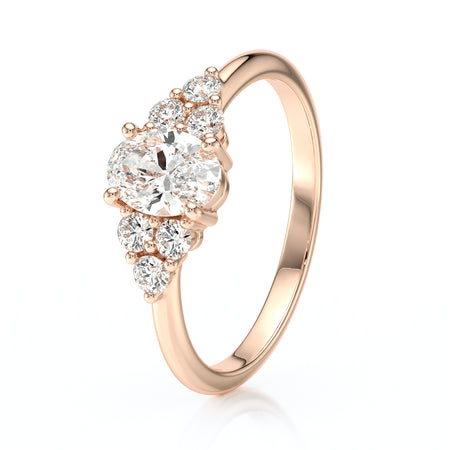 Solitaire accompagné diamant Divine Idylle - 7