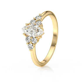 Solitaire accompagné diamant Divine Idylle - 11