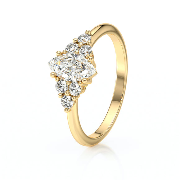 Solitaire accompagné diamant Divine Idylle - 11