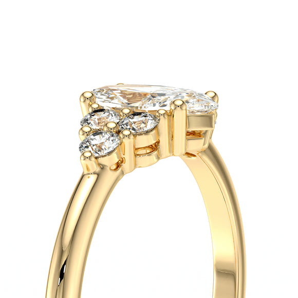 Solitaire accompagné diamant Divine Idylle - 11