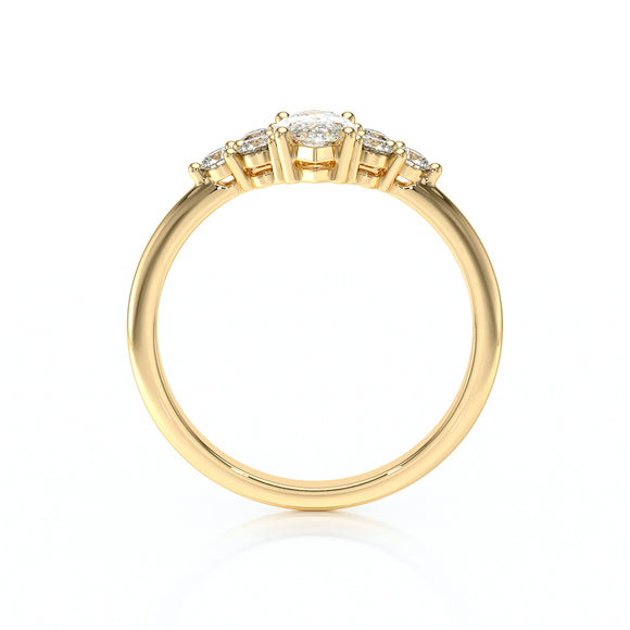 Solitaire accompagné diamant Divine Idylle - 11