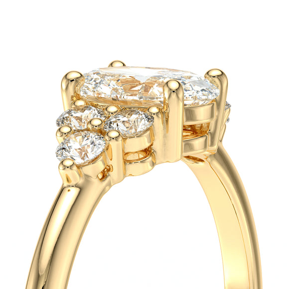 Solitaire accompagné diamant Divine Idylle - 7