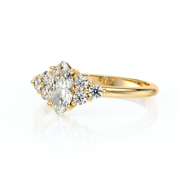 Solitaire accompagné diamant Divine Idylle - 11