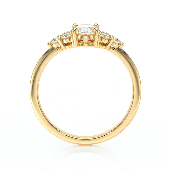 Solitaire accompagné diamant Divine Idylle - 7