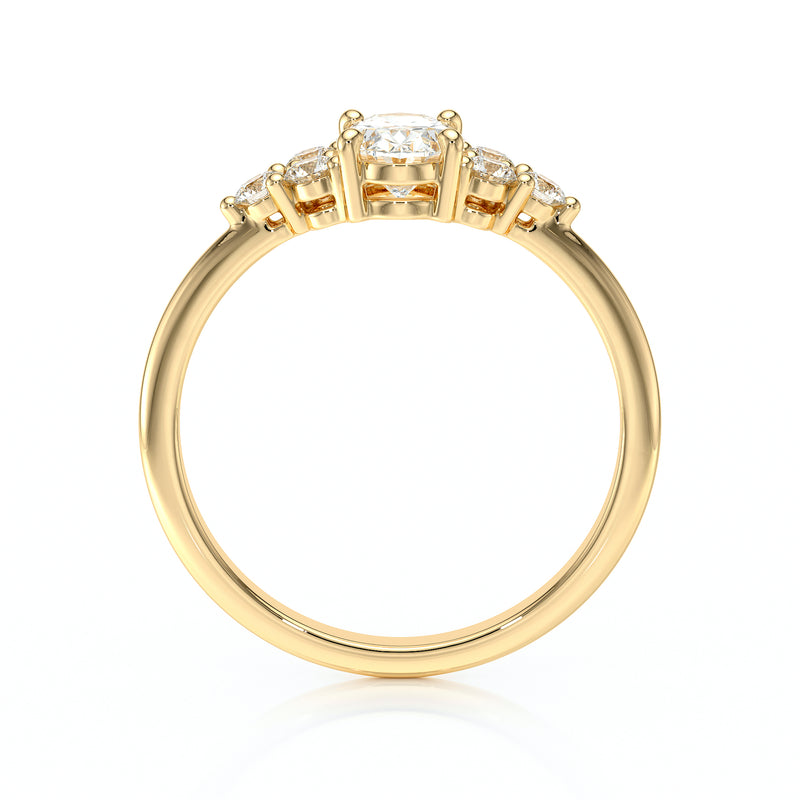 Solitaire accompagné rubis et diamant Divine Idylle - 7