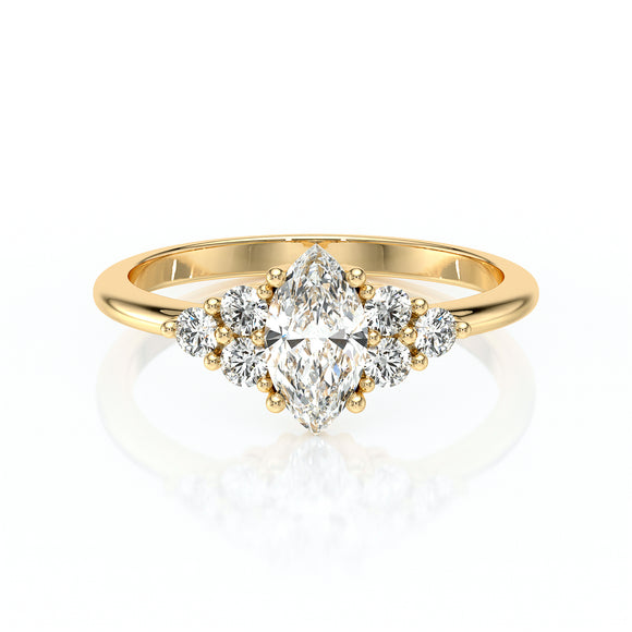 Solitaire accompagné diamant Divine Idylle - 11