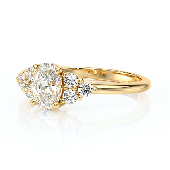 Solitaire accompagné diamant Divine Idylle - 7