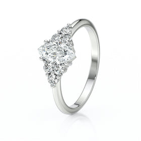 Solitaire accompagné diamant Divine Idylle - 11