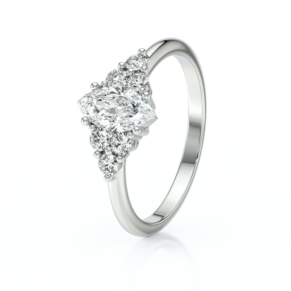 Solitaire accompagné diamant Divine Idylle - 11