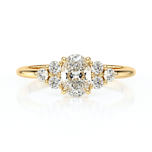 Solitaire accompagné diamant Divine Idylle - 7