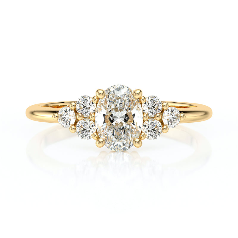 Solitaire accompagné diamant Divine Idylle - 7