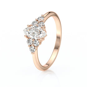 Solitaire accompagné diamant Divine Idylle - 11
