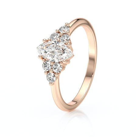 Solitaire accompagné diamant Divine Idylle - 11