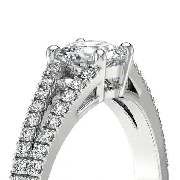 Solitaire accompagné diamant noir Divine Idylle - 8