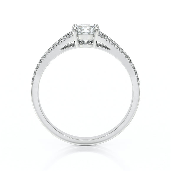 Solitaire accompagné diamant noir Divine Idylle - 8