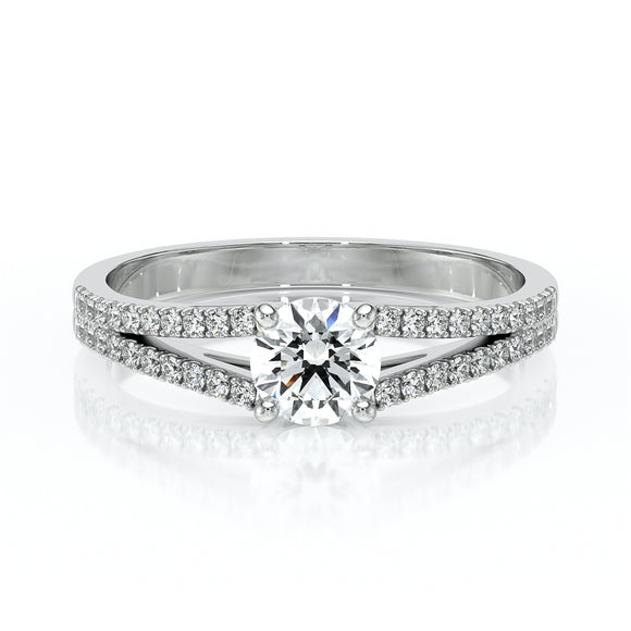 Solitaire accompagné diamant Divine Idylle - 8