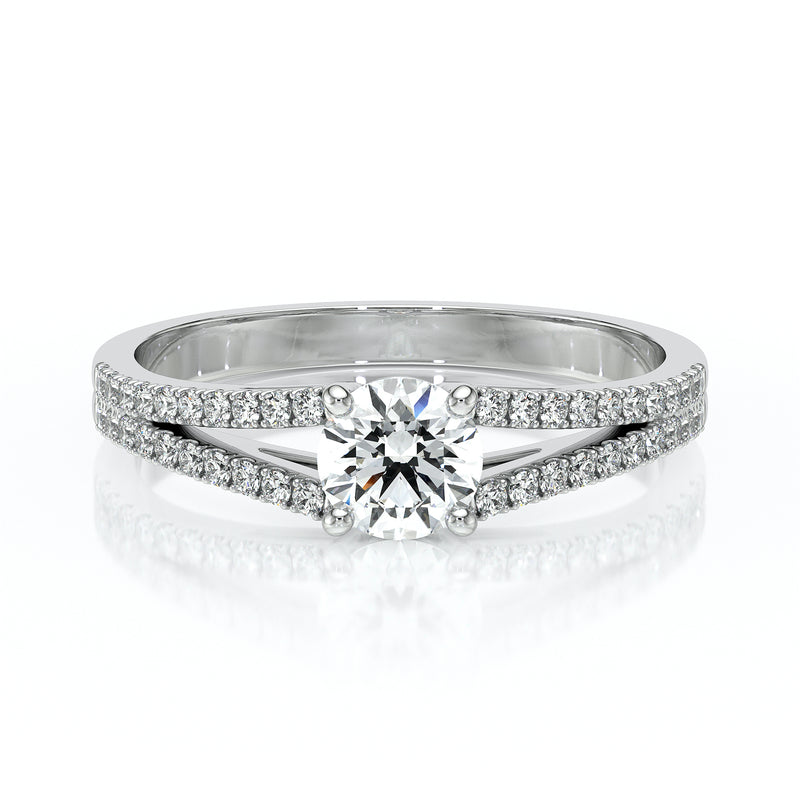 Solitaire accompagné diamant Divine Idylle - 8