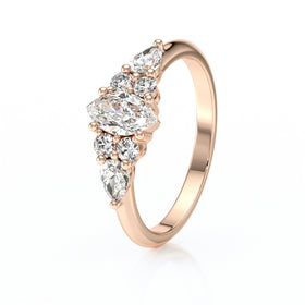 Solitaire accompagné diamant Divine Idylle - 9