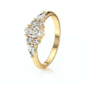 Solitaire accompagné diamant Divine Idylle - 9