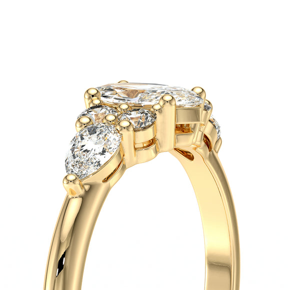 Solitaire accompagné diamant Divine Idylle - 9