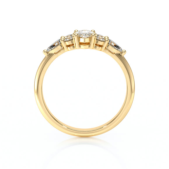 Solitaire accompagné diamant Divine Idylle - 9