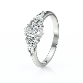 Solitaire accompagné diamant Divine Idylle - 9
