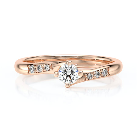 Solitaire accompagné diamant Fou de toi - 1