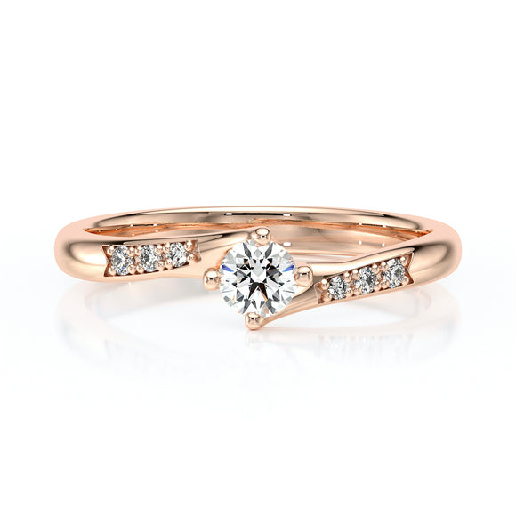 Solitaire accompagné diamant Fou de toi - 1