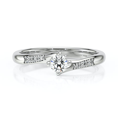 Solitaire accompagné diamant Fou de toi - 1