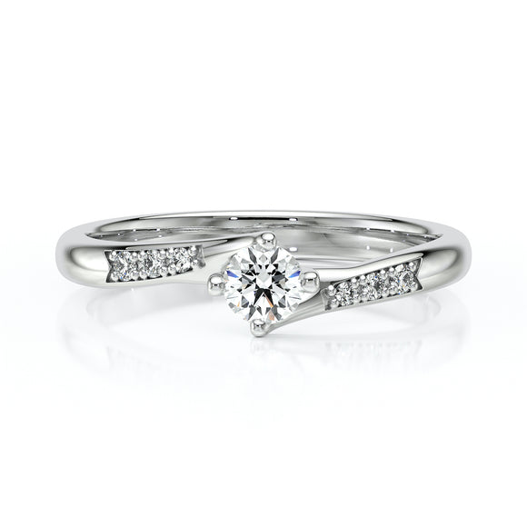 Solitaire accompagné diamant Fou de toi - 1